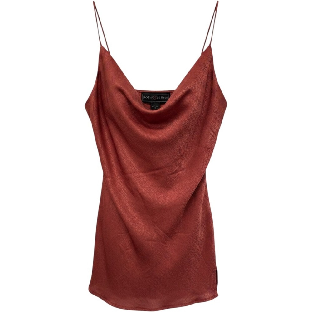 Polly & Esther Dusty Rose Satin Slip Dress Y2K 90s Lingerie Coquette Mini L